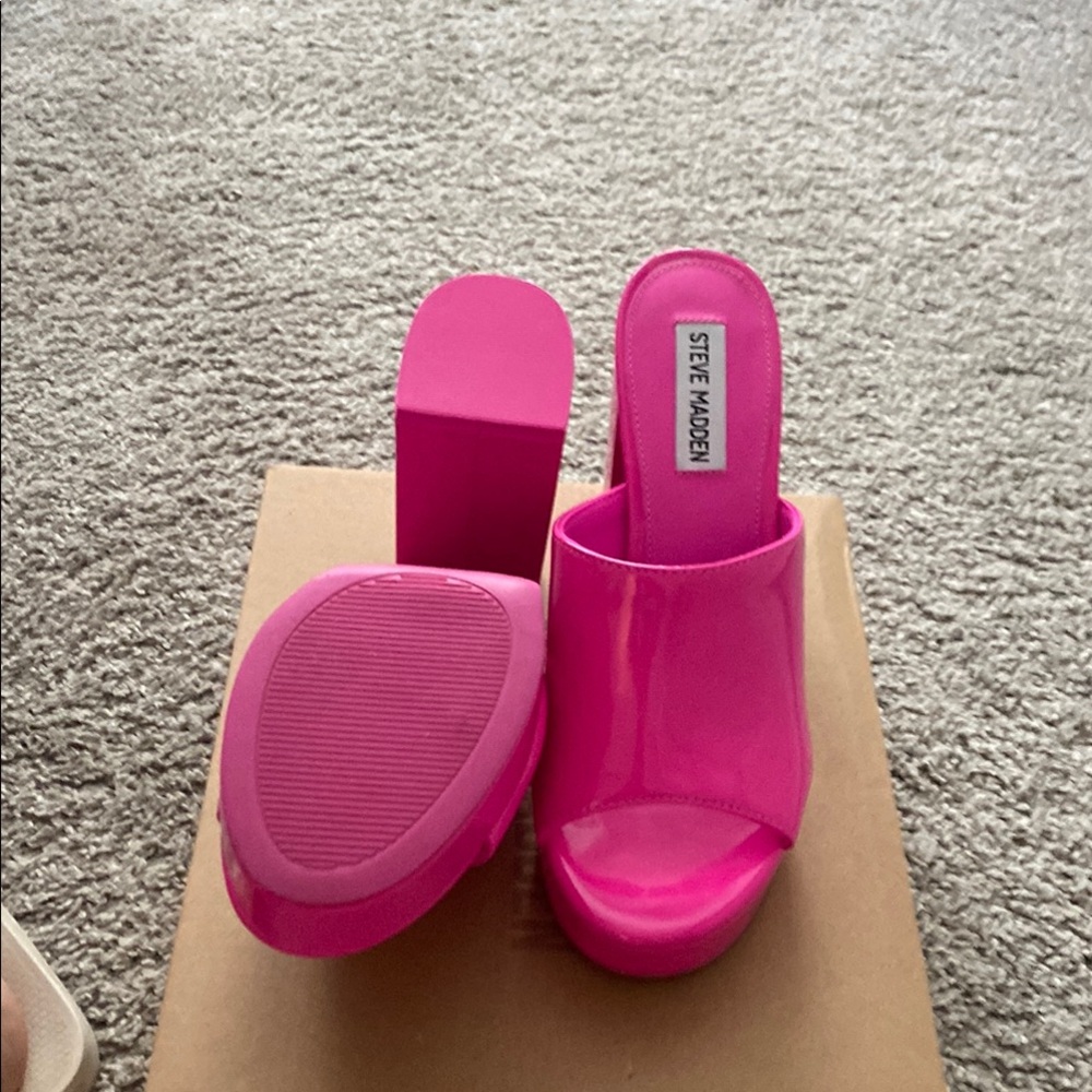 Steve Madden Pink Platform Mules